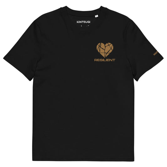 Kintsugi Heart of Resilience T-Shirt (Black/Gold) KINTSUGI Apparel