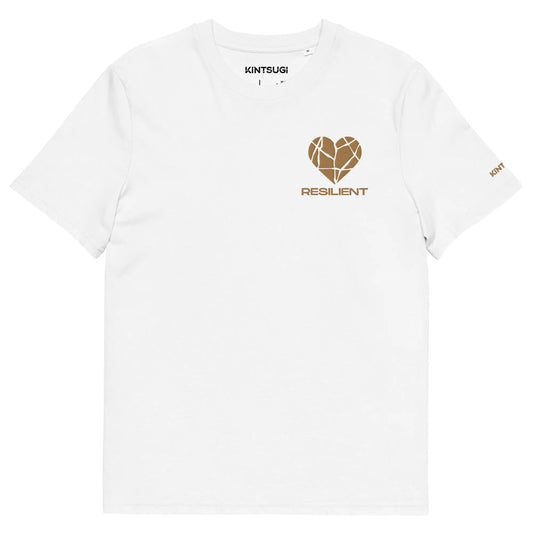 Kintsugi Heart of Resilience T-Shirt (White/Gold) KINTSUGI Apparel